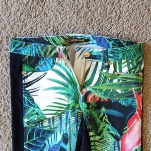 Roberto Cavalli tropical print jeans